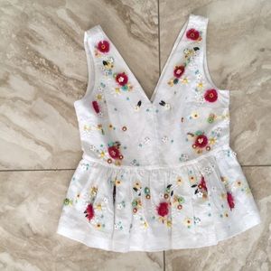 Brand new j crew peplum embellished blouse